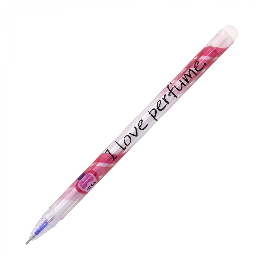 Ручка гелевая пиши-стирай Alingar, "Super girl", 0,5 мм, синяя, фигурный колпачок, иголь. наконечник, круглый, цветной, пластиковый корпус, карт. уп.