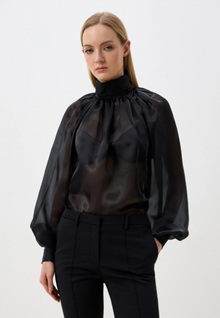 Блуза из органзы, цвет черный