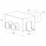 Присоединительная коробка VPD 125/75×2 на 2 выхода, прямая круглая
