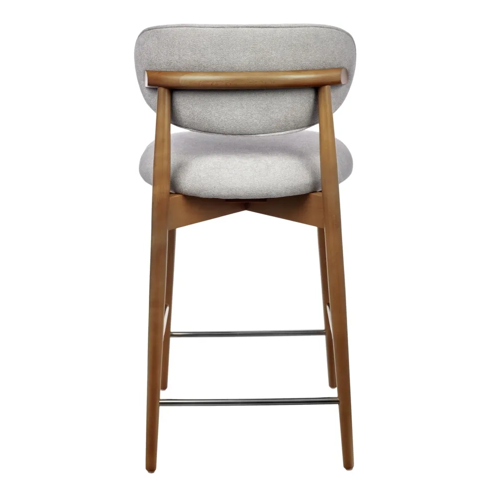 Стул полубарный Bradex Home Lucas 3 серый букле ножки цвета орех