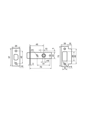 Межкомнатная защелка Фабрика замков 100 GF СТ-00001563