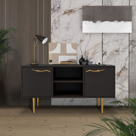 Тумба под ТВ Арт Колор matte 117см Стайл Голд Терпкий коричневый матовый