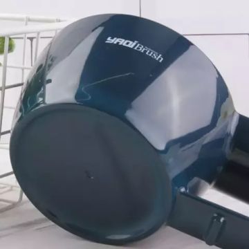 Пластиковая чаша для бритья с держателем для помазка Yaqi тёмно-синего цвета