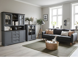 Шкаф-витрина деревянная Лэйквью 60х41х170 см, сервант с 4 полками, из массива сосны