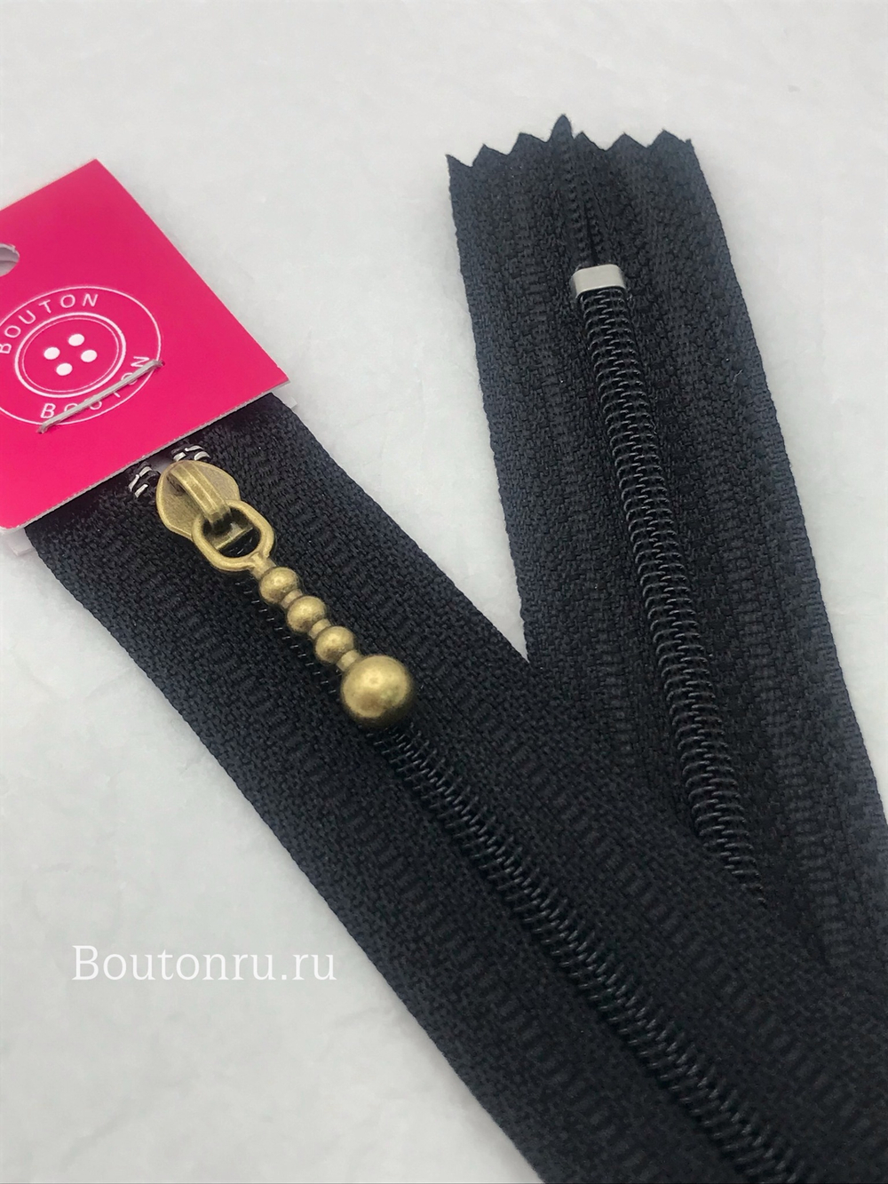 Молния черная бронзовый замок