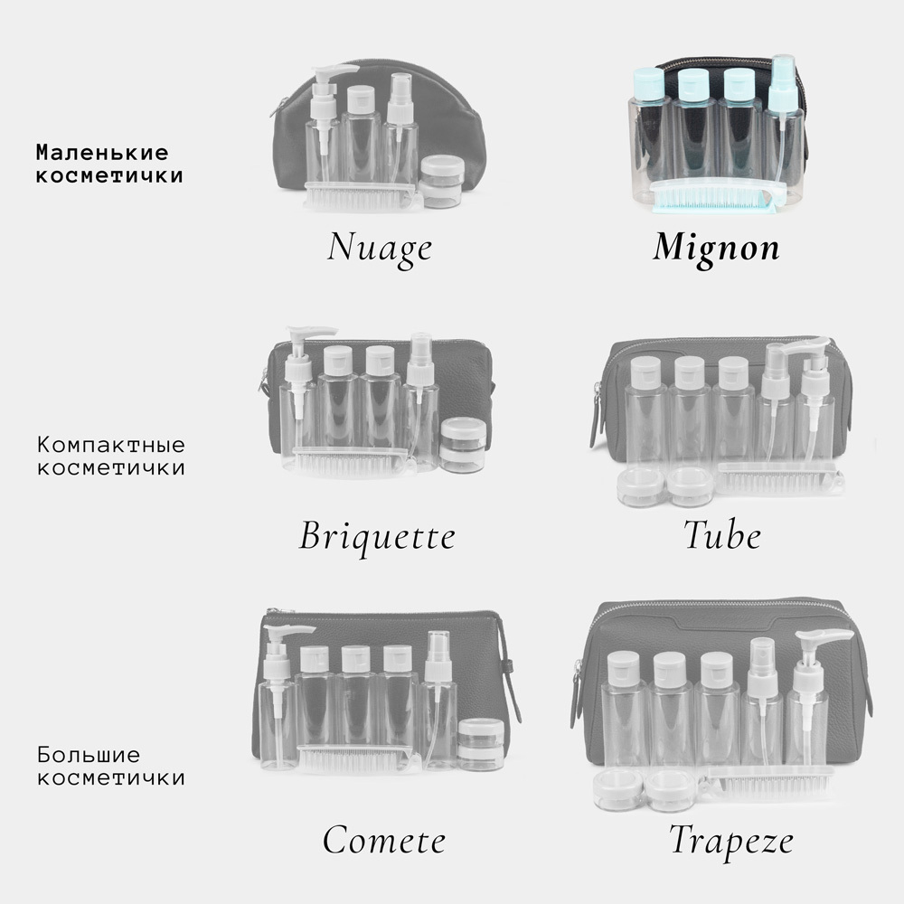 Несессер Mignon из кожи теленка, черного цвета