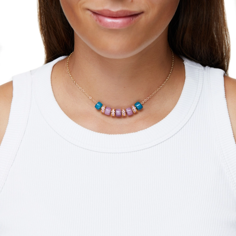 Колье Бусины – Фиолетово-синее