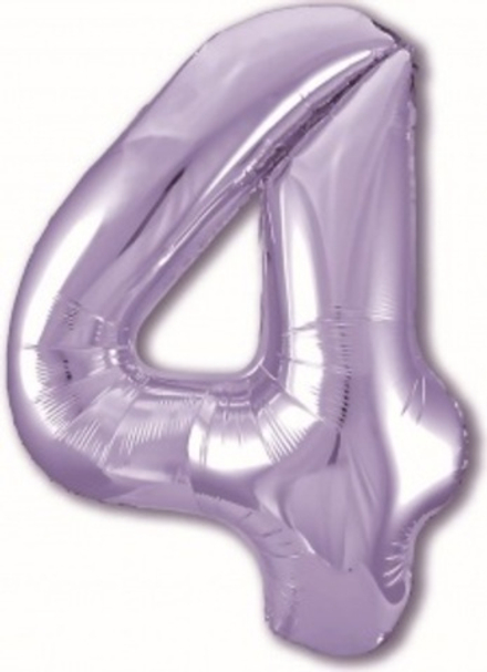 Аг 40''/102 см, Цифра Slim Сиреневый (Пастельный Фиолетовый) "4", 1 шт. (в упаковке)