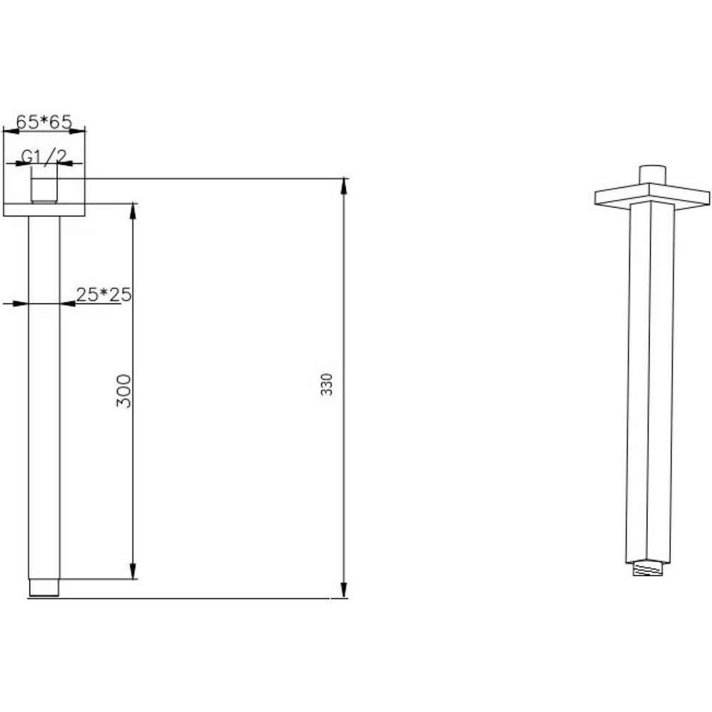 Кронштейн для верхнего душа Boheme Qubic 629-QUBIC-G Gold