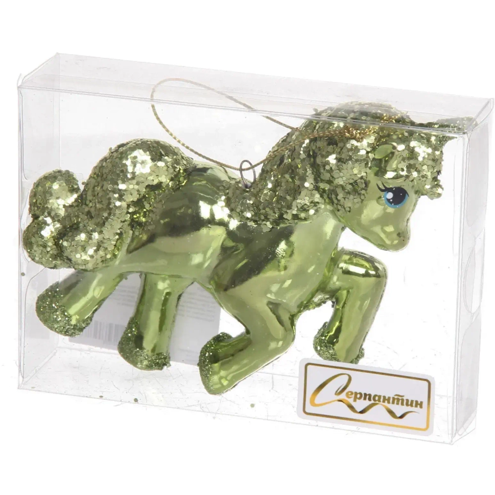Ёлочная игрушка «Сказочный единорог» 9*3*10 см, зелёный