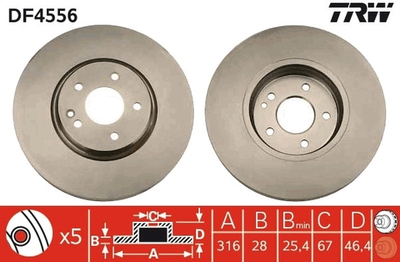 TRW - DF4556-TRW - Brake Disc