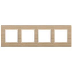 14-5304-11 ЭРА Рамка на 4 поста, дерево, Эра Elegance, клён+сл.кость
