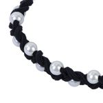 Резинка для волос с плетением, 0,5 см, с бусинами, чёрный, MONTE VITA, 457054