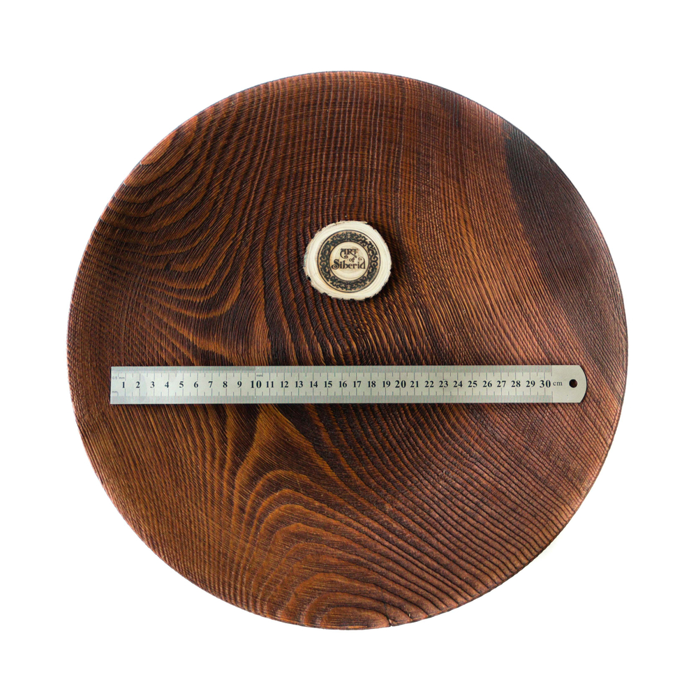 Тарелка-блюдо Art of Siberia из древесины сосны, текстурированная, 39 см. T22