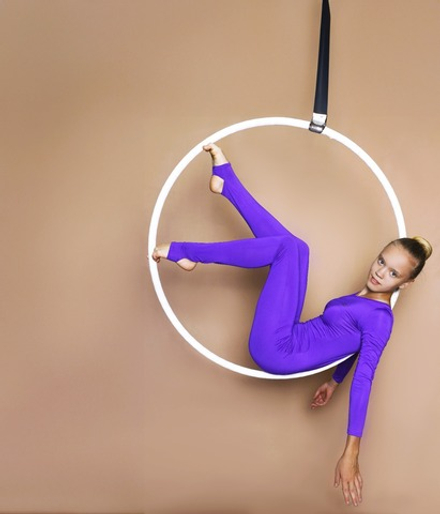 Комбинезон МФ фиолетовый с длинным рукавом, лосины с пяткой