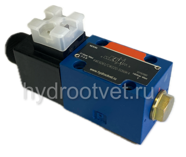 4WE6Y61/CW220-50N9K4 - Гидрораспределитель золотниковый Ду 6 с электроуправлением, схема Y (574Е), электроуправление W230, возврат - пружинный