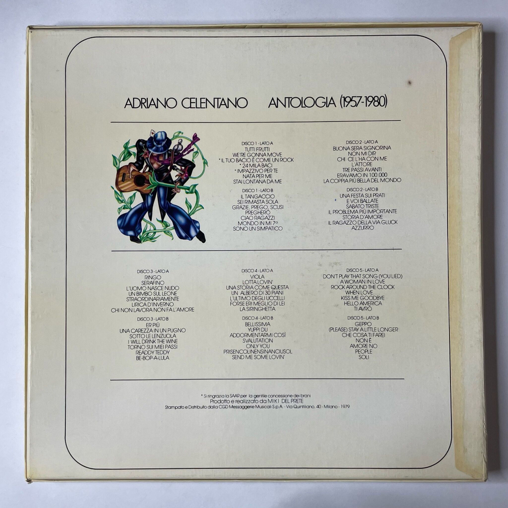 Винтажная виниловая пластинка LP Adriano Celentano Адриано Челентано Antologia (1957-1980) 5LP