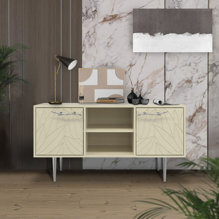 Тумба под ТВ Арт Колор leaves 117см Стайл Сильвер Серый шелк