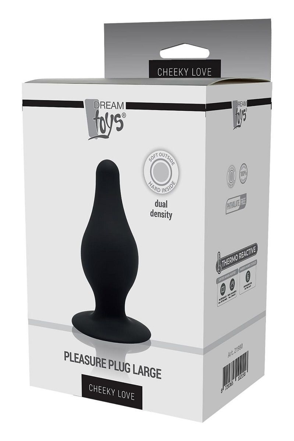 Черный анальный стимулятор DUAL DENSITY PLEASURE PLUG L - 10,2 см.