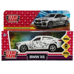 Модель ин. мет. "BMW X6" для девочек 12см, двери, багаж, белый, коробка X6-12GRL-WH (Технопарк)