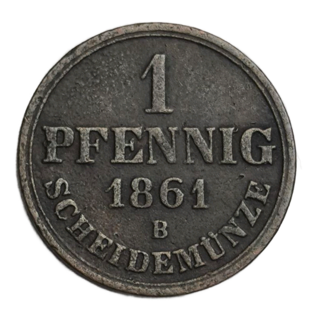 Монета Германии (Ганновер) 1 пфенниг 1861 год