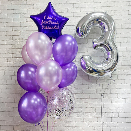 Композиция из воздушных шаров "Сирень"