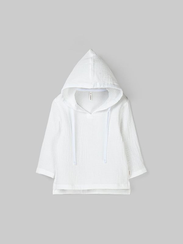 Рубашка муслиновая с капюшоном 