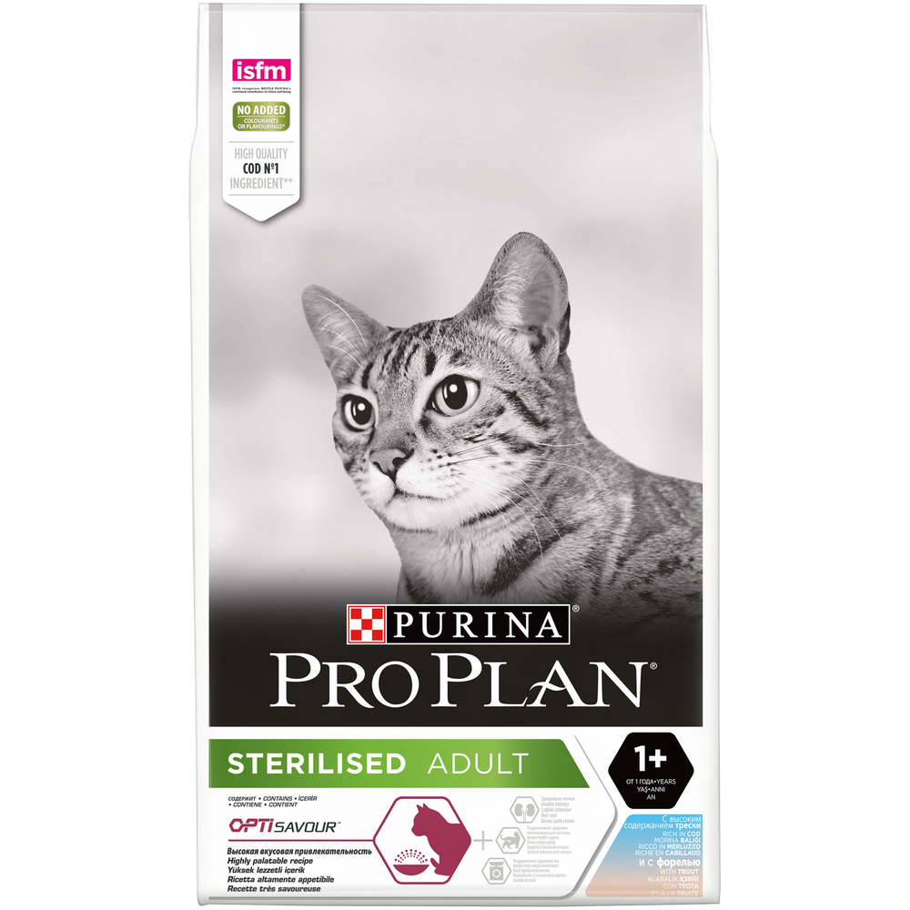 Сухой корм Pro Plan Sterilised SAVOURY DUO для стерилизованных кошек с треской и форелью 10 кг