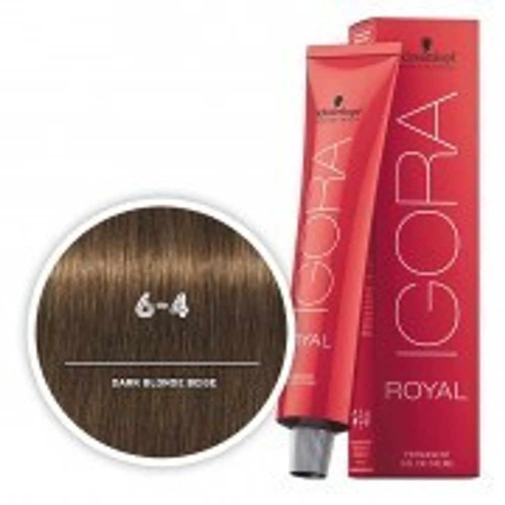 Краска для волос Igora Royal 6-4 Темный русый бежевый Schwarzkopf Professional, 60 мл