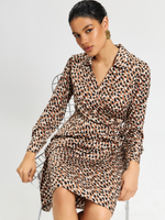 Платье миди Ребекка бежевый принт