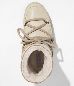 Высокие кожаные кеды INUIKII 75202-087 Sneaker Full Leather Cream на меху