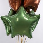 Шар (19''/48 см) Звезда, Зеленый мох, Бохо, 1 шт.