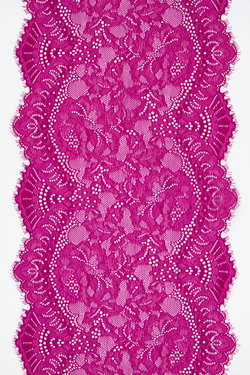 Кружево шантильи фуксия эластичное ширина 23 см