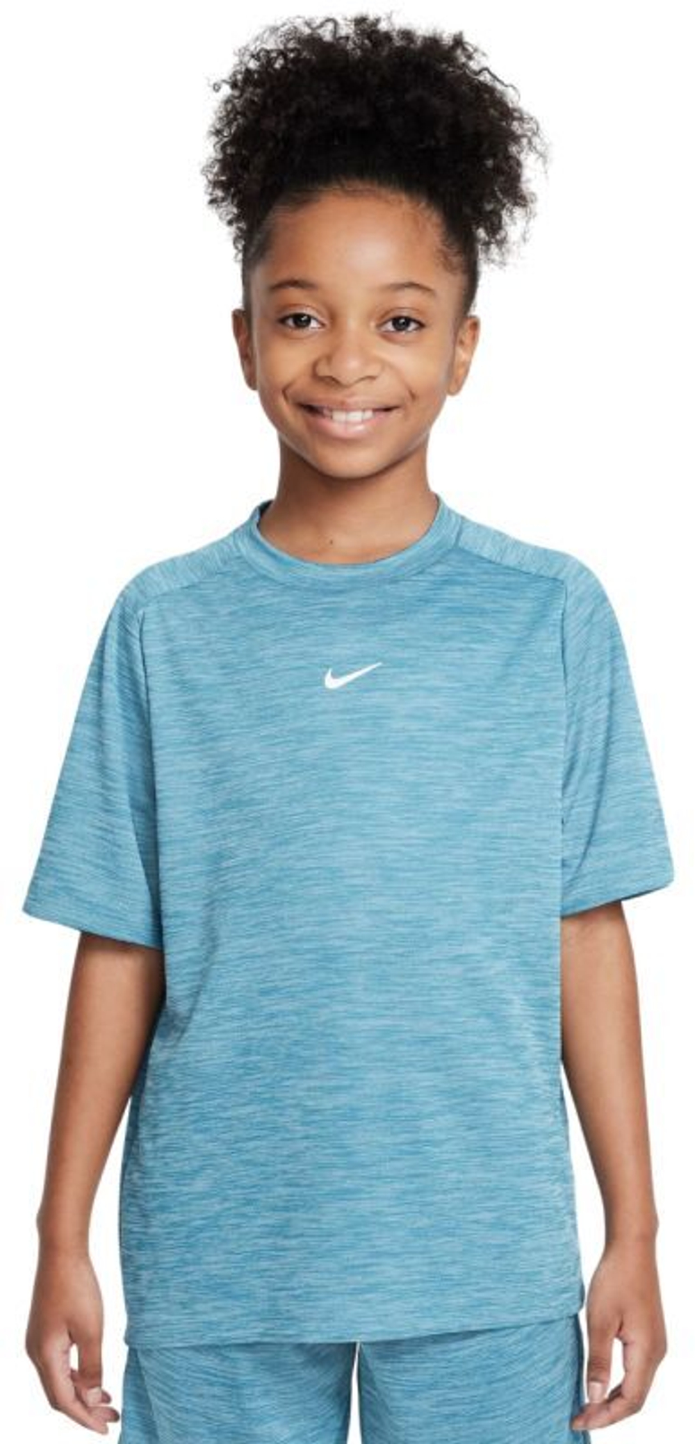 Детская теннисная футболка Nike Boys Multi Dri-FIT Short-Sleeve Top - smokey blue/lt armory blue/white
