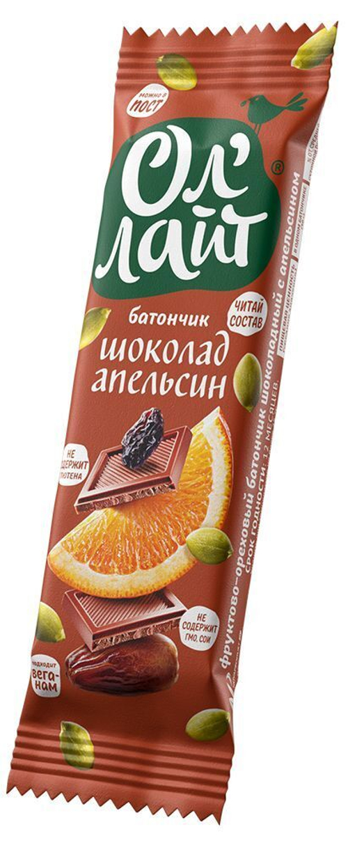 Батончик Шоколад & Апельсин, 30 г (0,51 б)