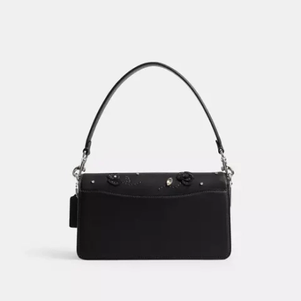 COACH СУМКА ЧЕРЕЗ ПЛЕЧО TABBY С ОТДЕЛКОЙ ИЗ КРИСТАЛЛОВ, ЧЕРНЫЙ