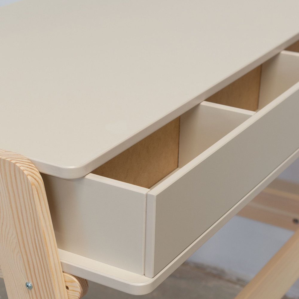 Письменный стол 2 ящика Чек, бежевый МДФ