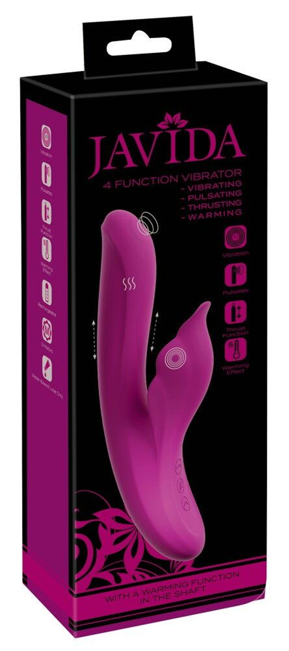 Лиловый вибратор-кролик 4 Function Vibrator - 24 см. (Цвет: лиловый)