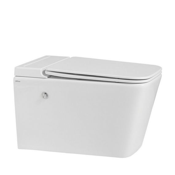 Комплект ABBER подвесной унитаз Rechteck AC1202P белый с импульсным смывом с инсталляцией AC0101P