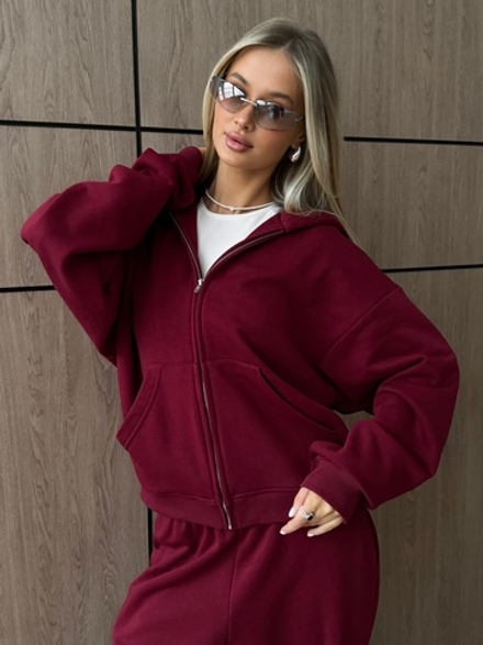Костюм худи + брюки красный