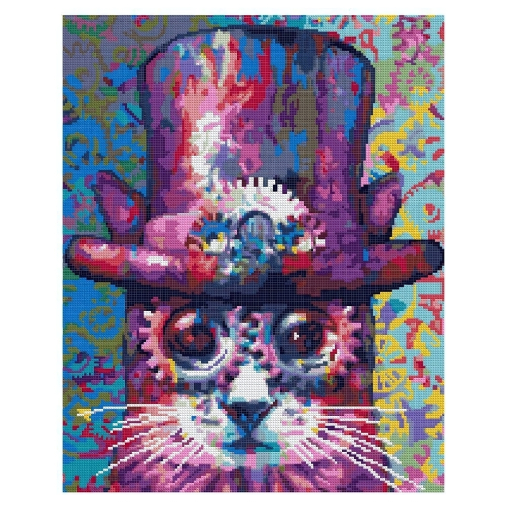 Алмазная мозаика 40*50см полн.заполн. "Стимпанк кот" (Lori)