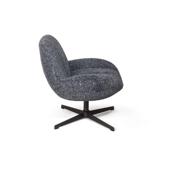 Кресло с вращением Mateo, букле биколорный синий