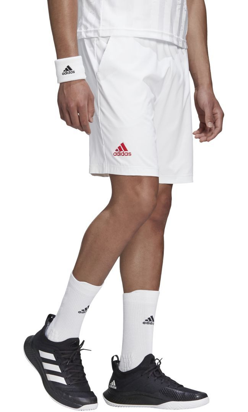 Мужские теннисные шорты Adidas Ergo Short ENG M - white/scarlet