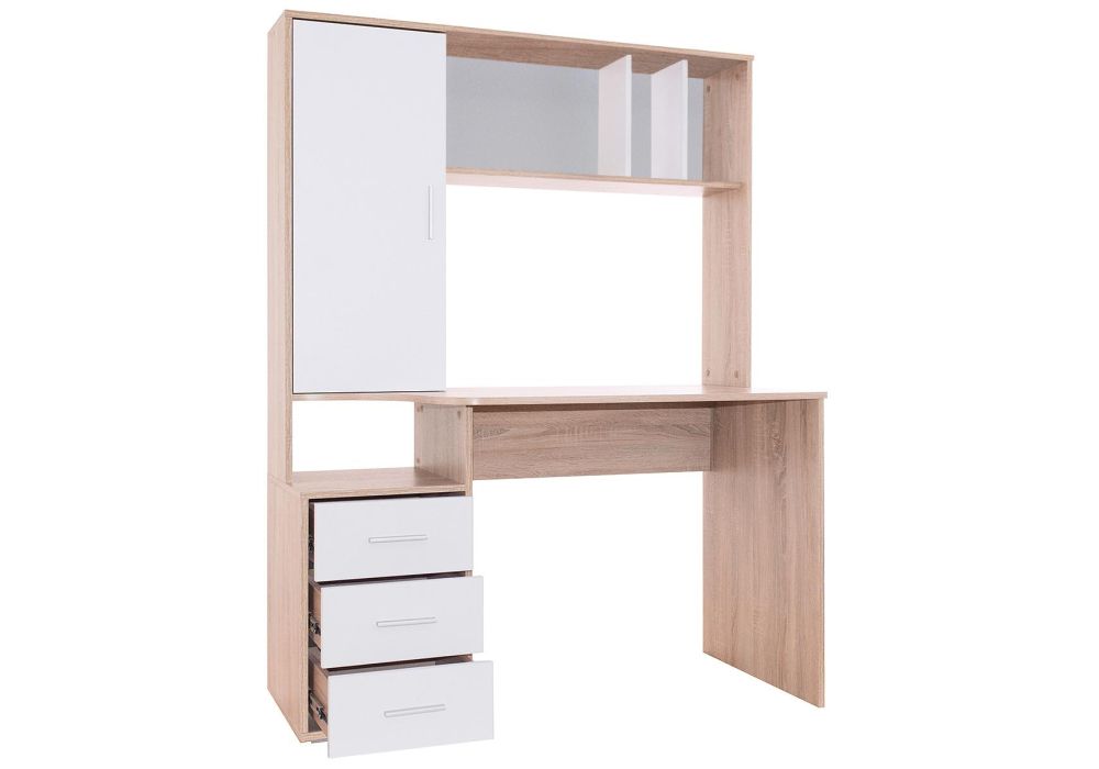 Компьютерный стол КСТ-16 120х60х160 левый дуб сонома / белый