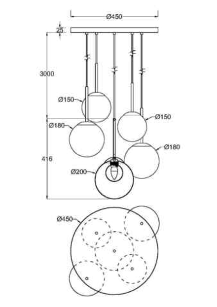 Люстра подвесная Maytoni Basic form MOD521PL-05G