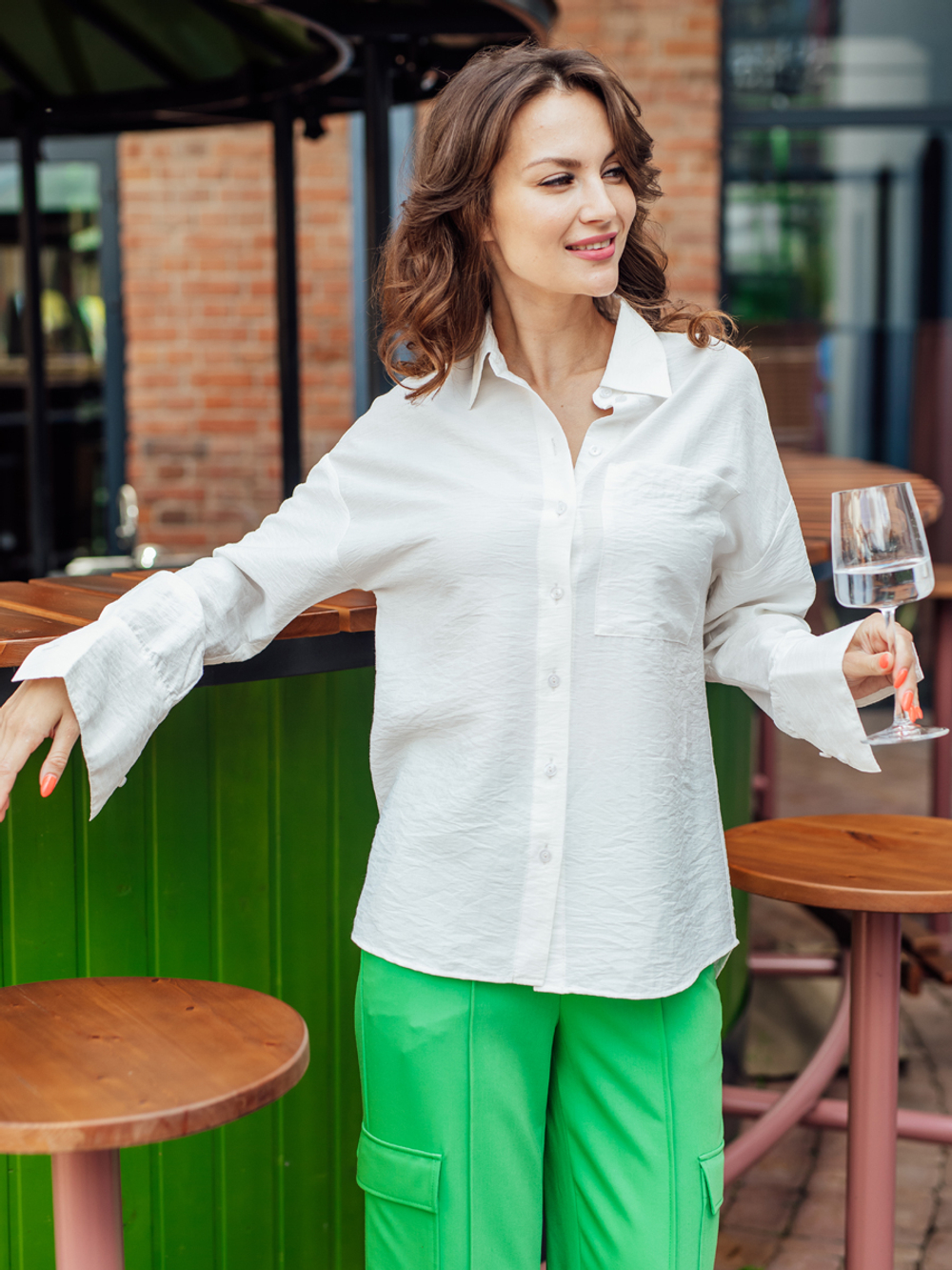 Рубашка женская | Бл-1012 б вискоза крэп