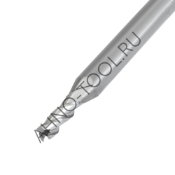 Фреза твердосплавная   2.5мм (L=50, l=7, хв=4) Z3 45° по алюминию и цвет.металлам BRAL-3E-D2.5 AHNO