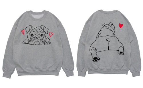 Свитшот двусторонний "Английский бульдог - любовь"