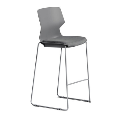 OSLO Кресло барное, салазки СЕРЫЙ/СЕРЫЙ