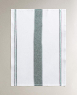 ZARA HOME КУХОННОЕ ПОЛОТЕНЦЕ В ПОЛОСКУ, ЗЕЛЕНЫЙ